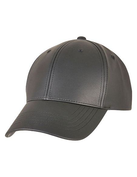 FLE-6245AL-Synthetic Leather Alpha Shape Dad Cap 2